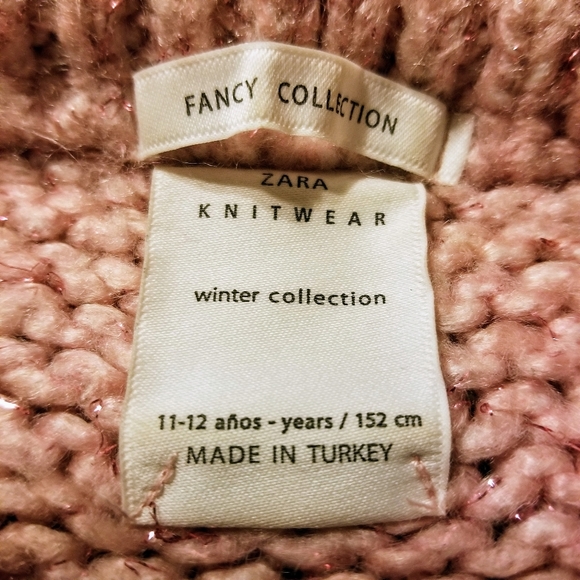 ZARA 11-12 Fancy Collection Pink Girls Sweater - Picture 2 of 2